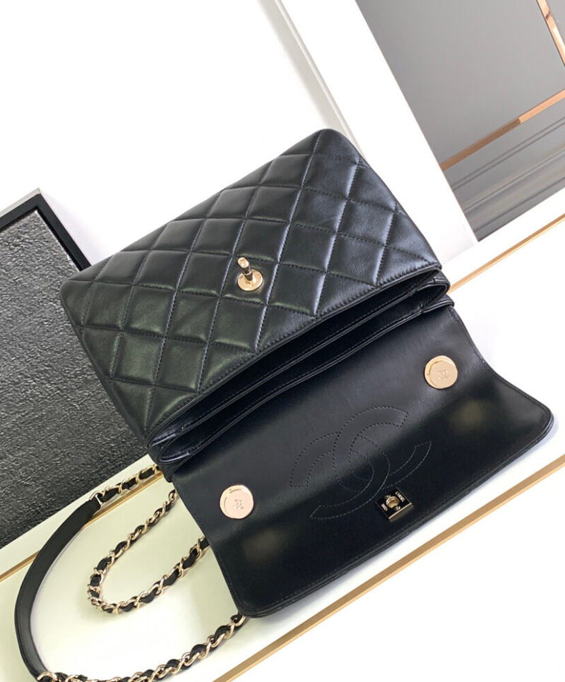 Chanel Flap Bag With Top Handle A92236 Black